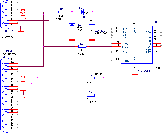 Schma programtoru PIC16C84